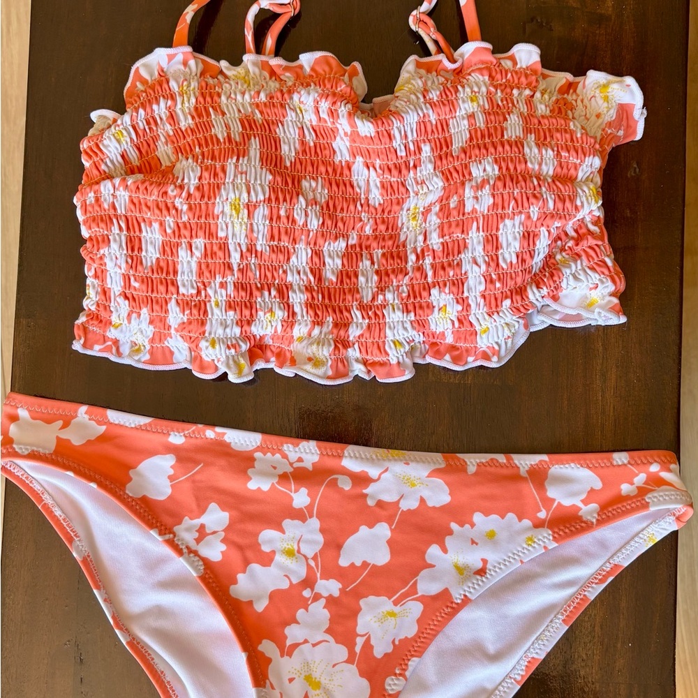 Floral Smocked Bikini Set